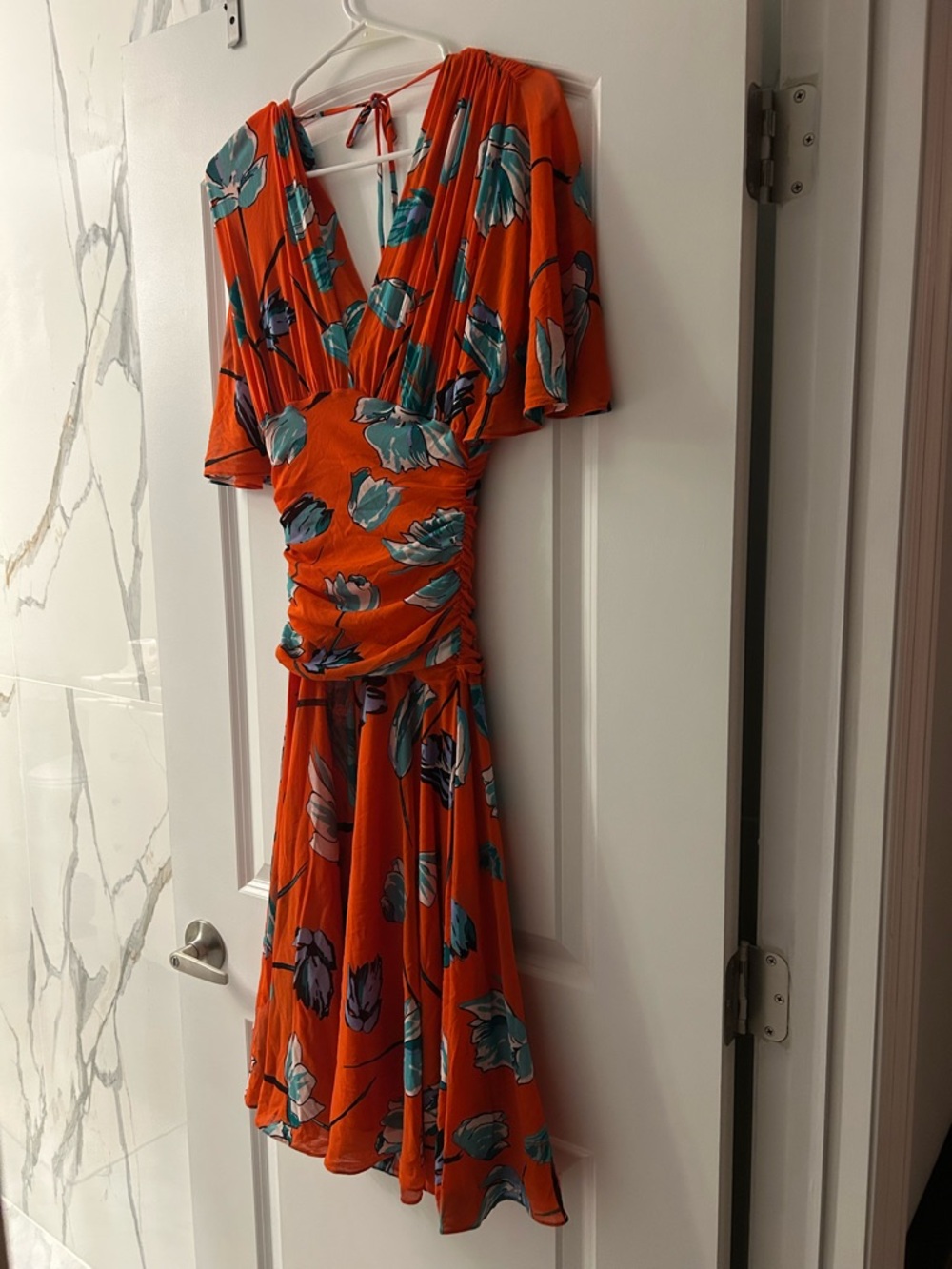 Diane Von Furstenberg red Floral Midi Dress